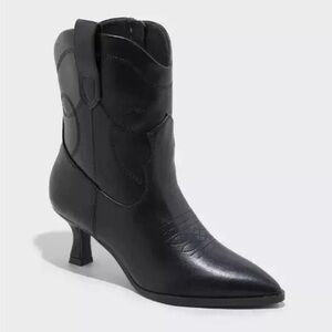 Universal Thread Women's Jenson Western Ankle Boots Black